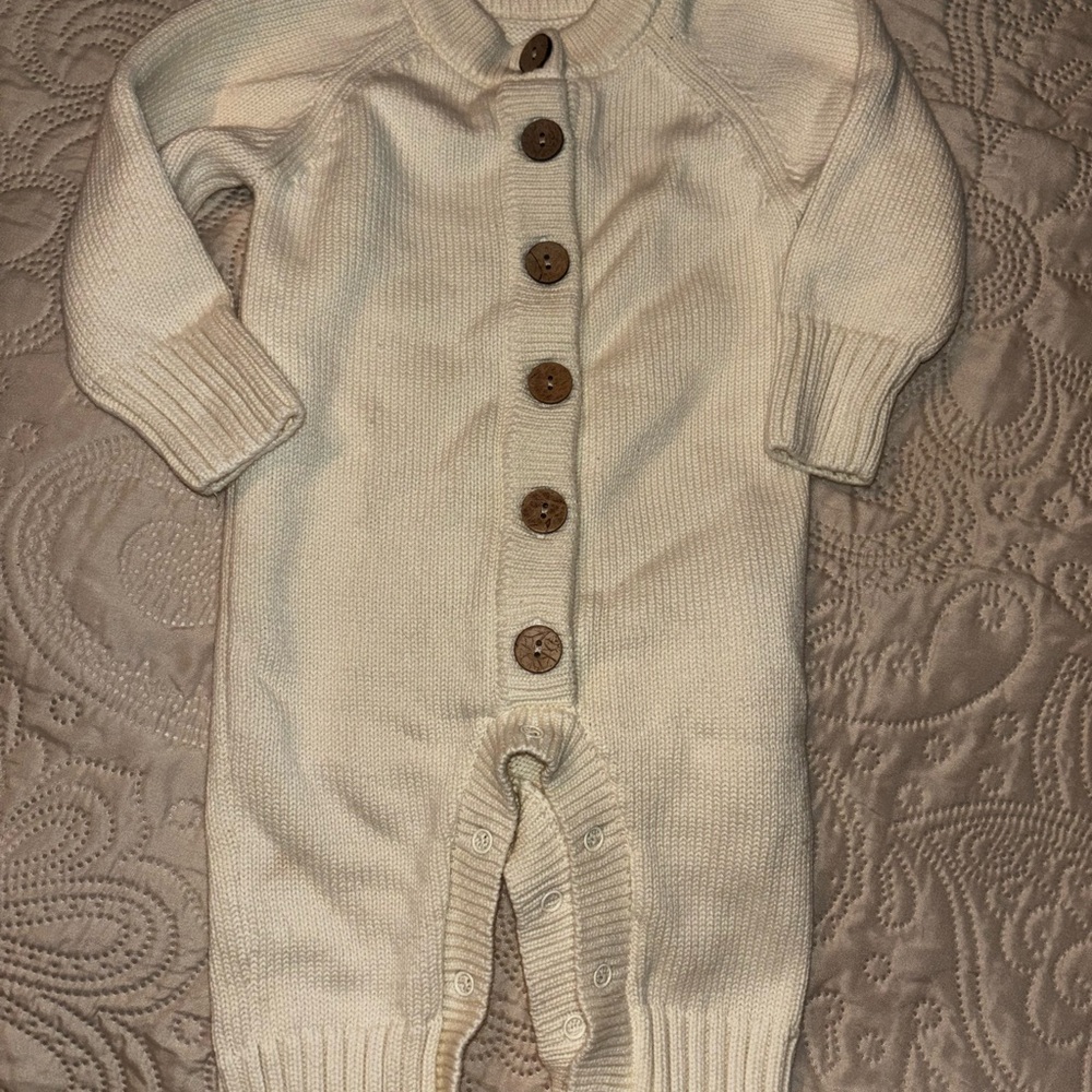 Caden Lane Cream Button-Up Kids Bodysuit